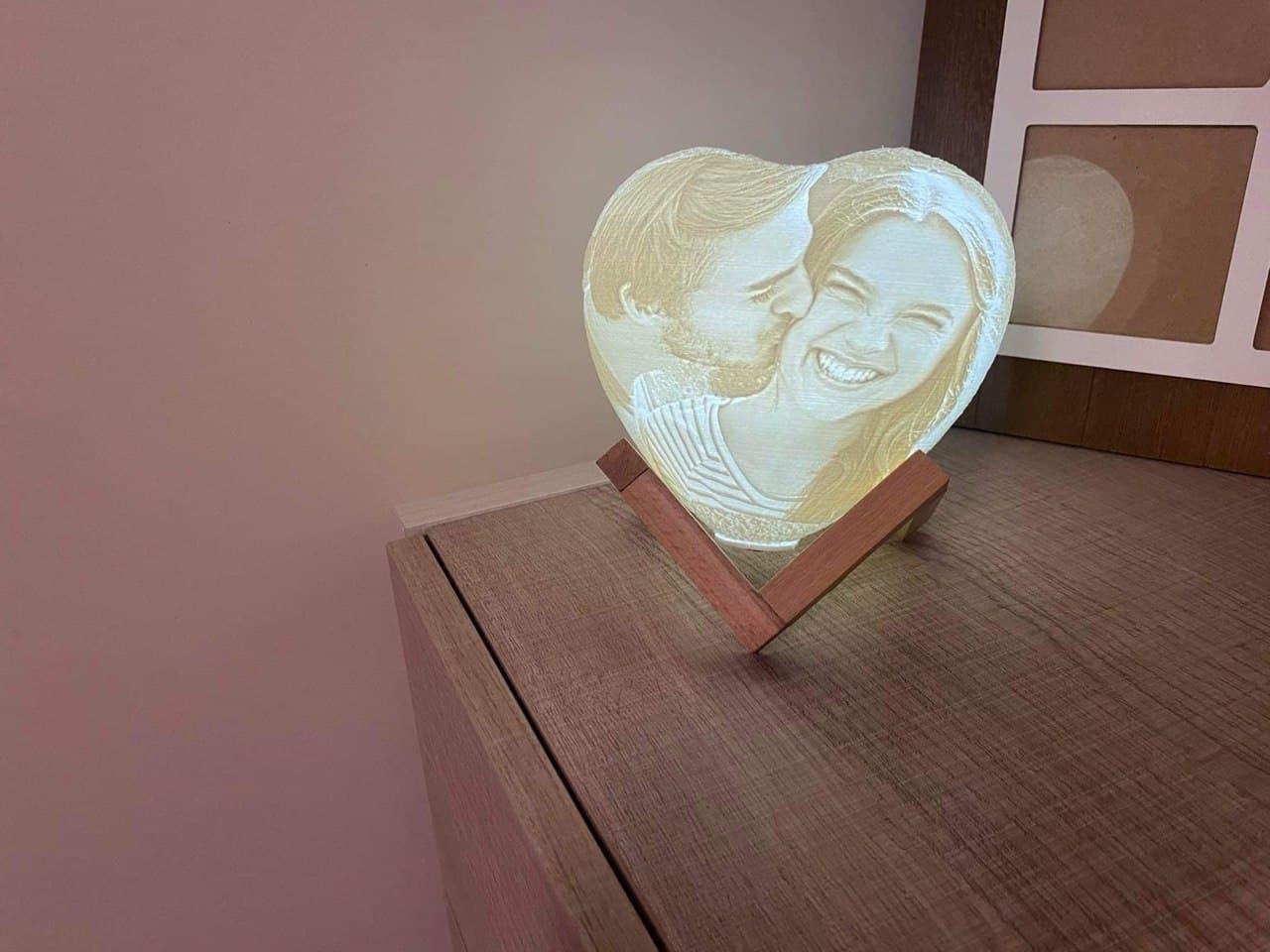 LÁMPARA CORAZÓN 3D PERSONALIZADA EN 2 COLORES BATERÍA