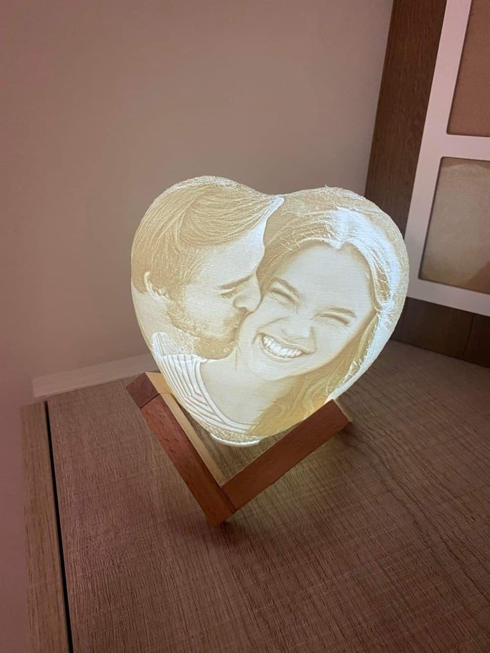 LÁMPARA CORAZÓN 3D PERSONALIZADA EN 2 COLORES BATERÍA