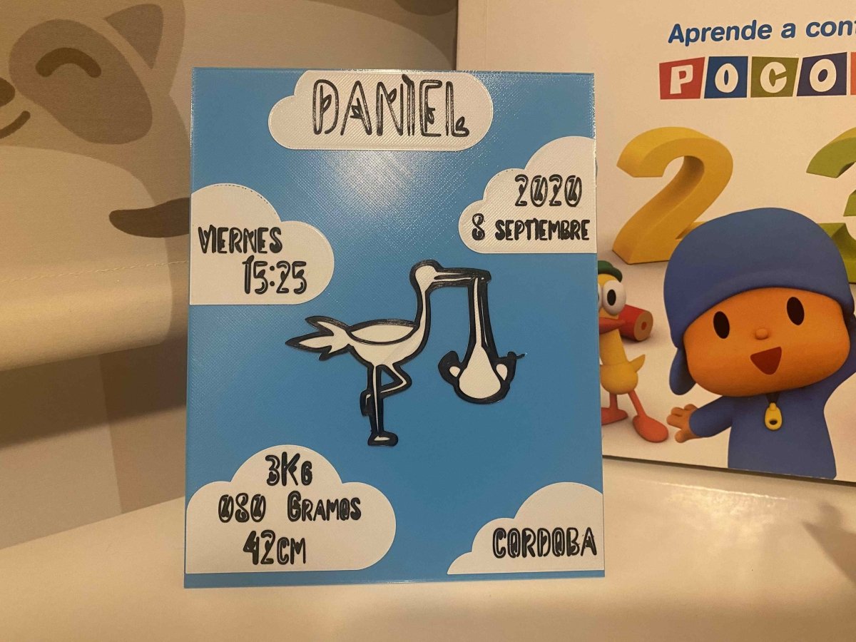 CARTEL NACIMIENTO BEBÉ RECUERDO - Impresión y Regalos 3D