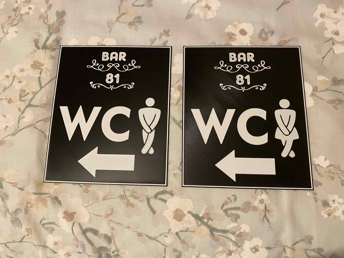 CARTEL PARA BAÑO HOMBRE/MUJER WC ORIGINAL - Impresión y Regalos 3D